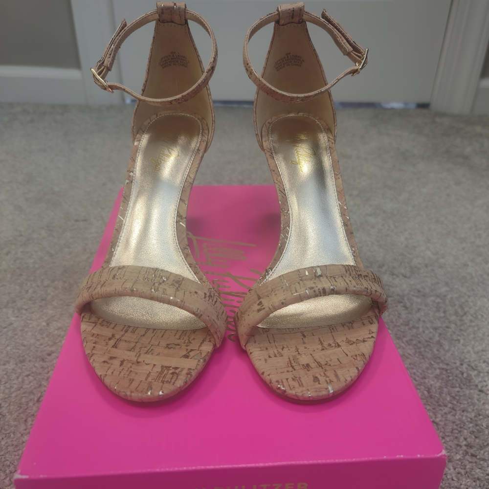 Lilly Pulitzer Tan Cork Wedges